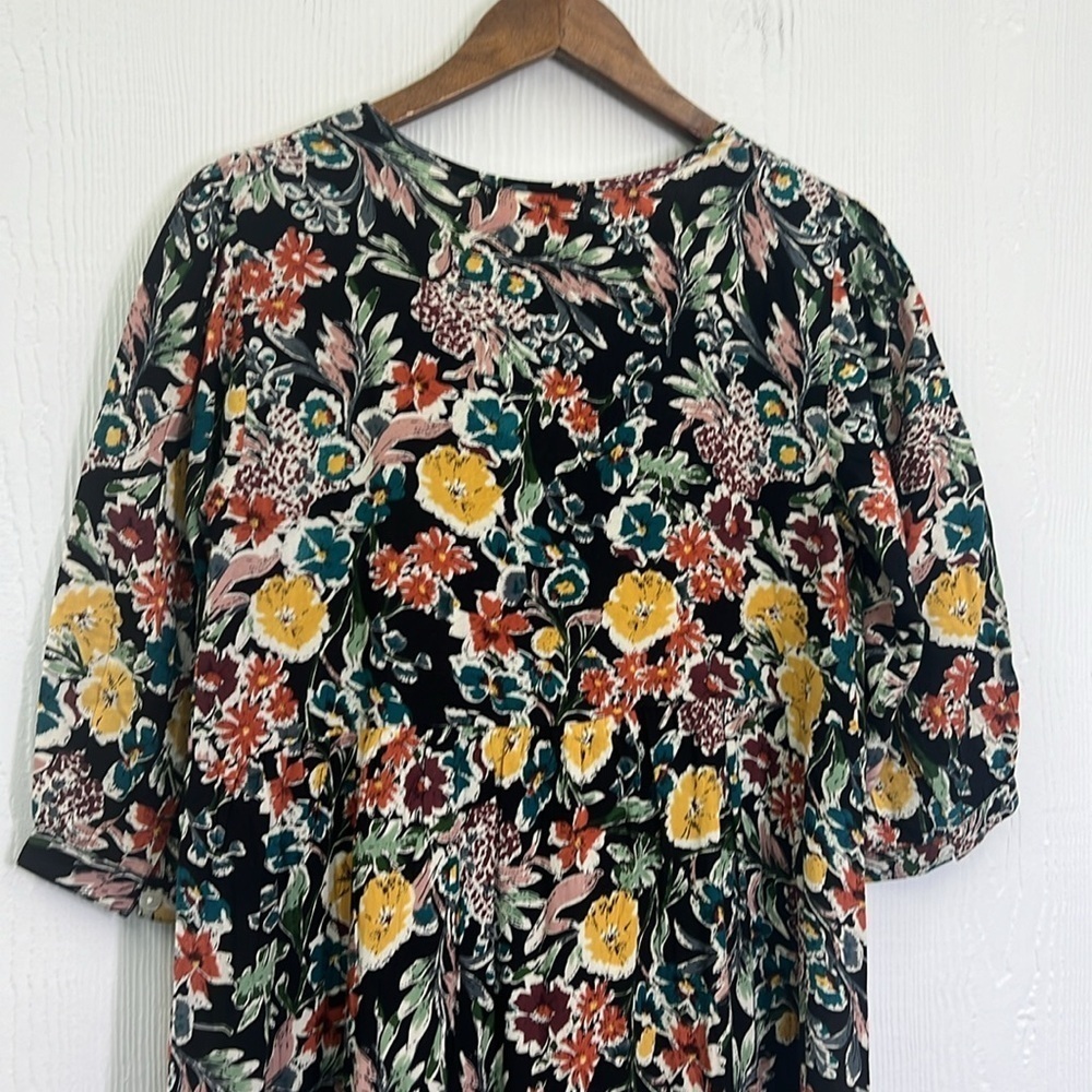 Natural Life - Boho Colorful Fun Floral Tie Neck Maxi Dress Size XS / Small - Picture 11 of 11